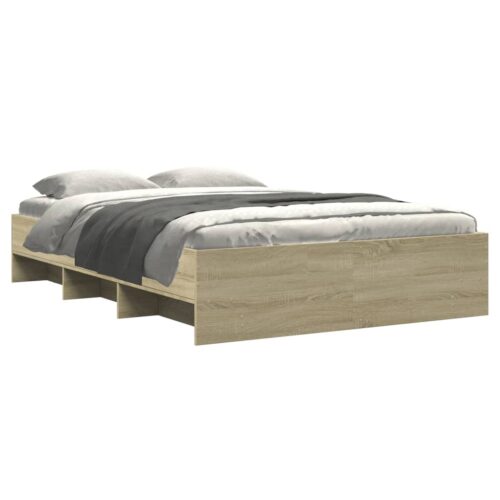 Bed Frame Sonoma Oak 135x190cm Engineered Wood - Image 3