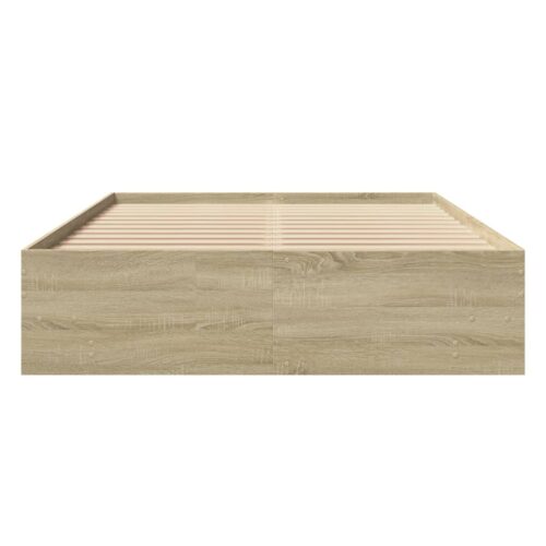 Bed Frame Sonoma Oak 135x190cm Engineered Wood - Image 5