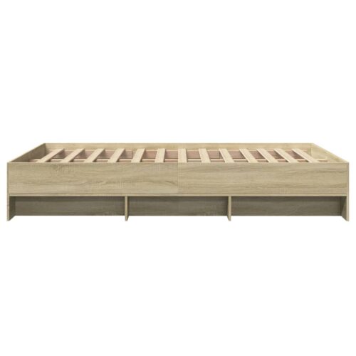Bed Frame Sonoma Oak 135x190cm Engineered Wood - Image 6