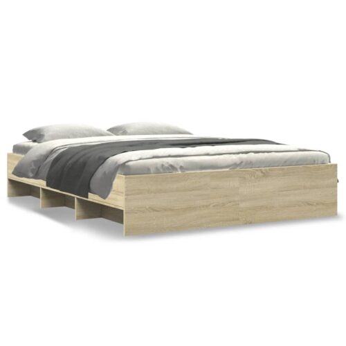 Bed Frame Sonoma Oak 150x200cm Engineered Wood - Image 2