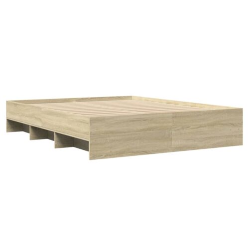 Bed Frame Sonoma Oak 150x200cm Engineered Wood - Image 7