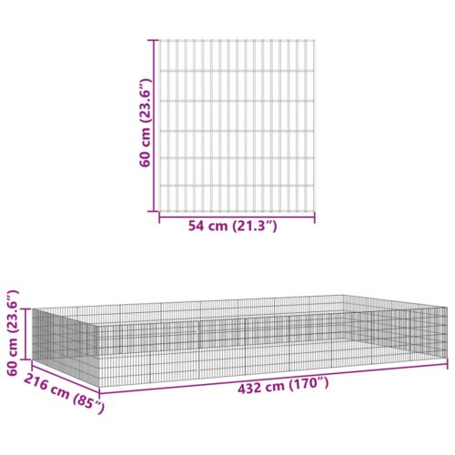 Free Range Animal Enclosure 24-Panel 54x60cm Galvanised Iron - Image 7