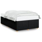 Bed Frame Black Double Fabric