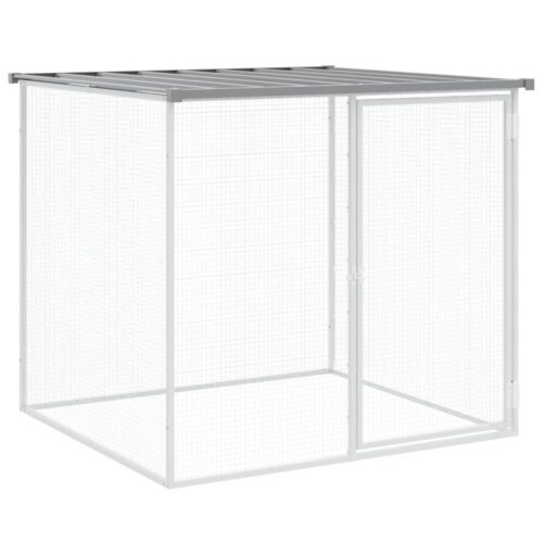 Chicken Cage with Roof Light Grey 103x98x90cm Galvanised Steel