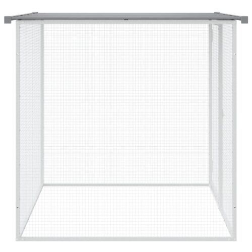 Chicken Cage with Roof Light Grey 103x98x90cm Galvanised Steel - Image 4