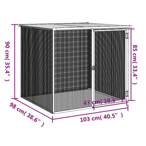 Chicken Cage with Roof Light Grey 103x98x90cm Galvanised Steel - Image 5