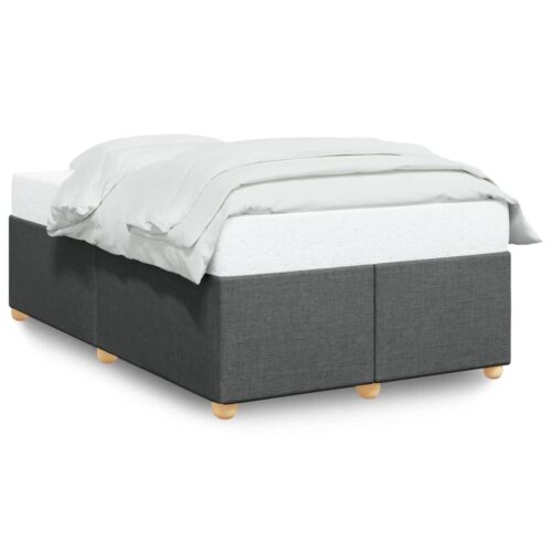 Bed Frame Dark Grey Double Fabric