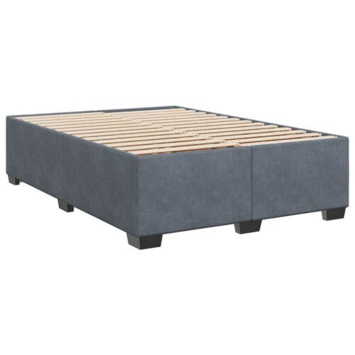 Bed Frame Dark Grey Double Velvet - Image 3