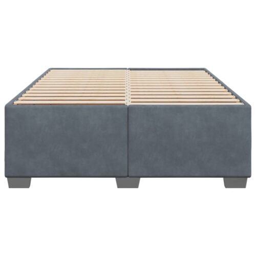 Bed Frame Dark Grey Double Velvet - Image 4