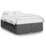 Bed Frame Dark Grey Queen Fabric