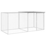 Chicken Cage with Roof Light Grey 203x98x90cm Galvanised Steel