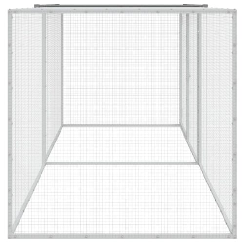 Chicken Cage with Roof Light Grey 203x98x90cm Galvanised Steel - Image 4