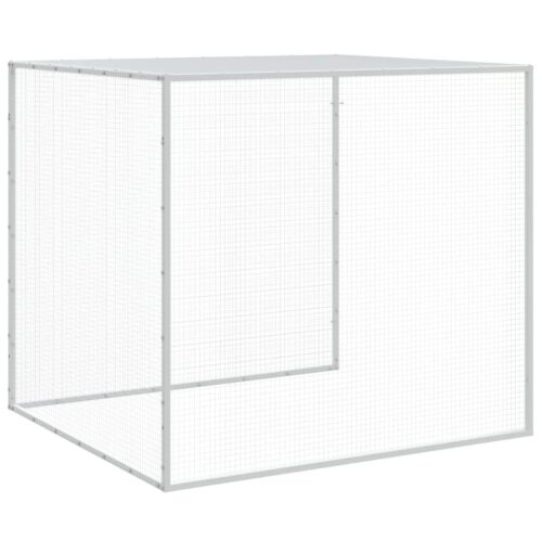 Chicken Cage with Roof Light Grey 203x98x90cm Galvanised Steel - Image 7