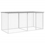 Chicken Cage with Roof Light Grey 203x98x90cm Galvanised Steel