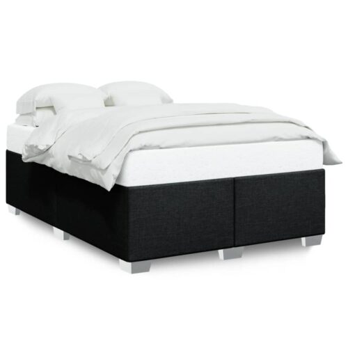 Bed Frame Black Double Fabric