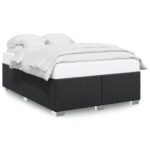 Bed Frame Black Double Faux Leather