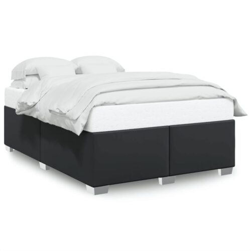 Bed Frame Black Double Faux Leather