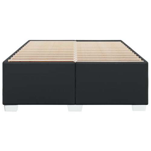 Bed Frame Black Double Faux Leather - Image 4