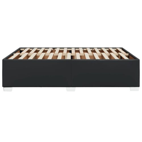 Bed Frame Black Double Faux Leather - Image 5