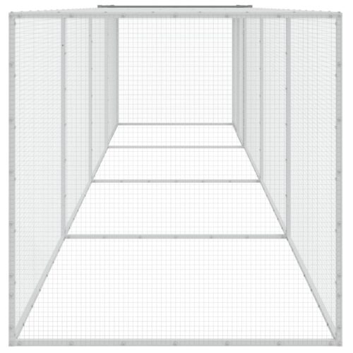 Chicken Cage with Roof Light Grey 403x98x90cm Galvanised Steel - Image 4