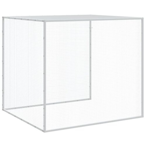 Chicken Cage with Roof Light Grey 403x98x90cm Galvanised Steel - Image 8
