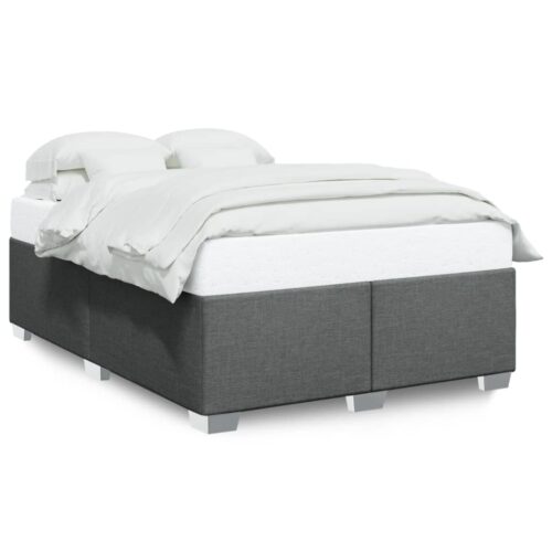 Bed Frame Dark Grey Queen Fabric