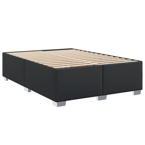 Bed Frame Black Queen Faux Leather - Image 3