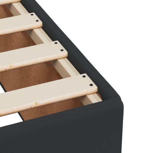 Bed Frame Black Queen Faux Leather - Image 7