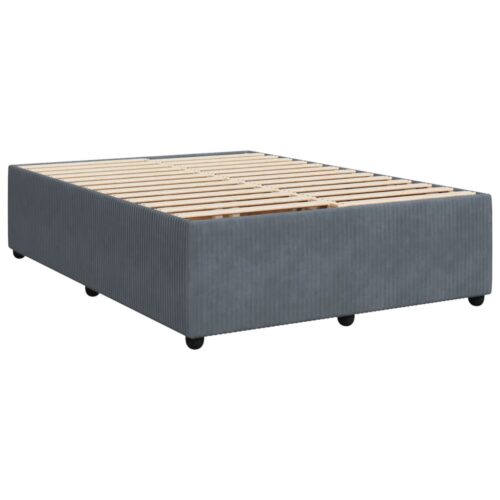 Bed Frame Dark Grey Queen Velvet - Image 3
