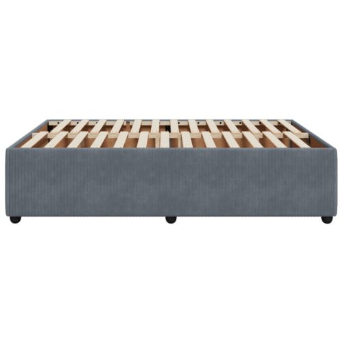Bed Frame Dark Grey Queen Velvet - Image 5