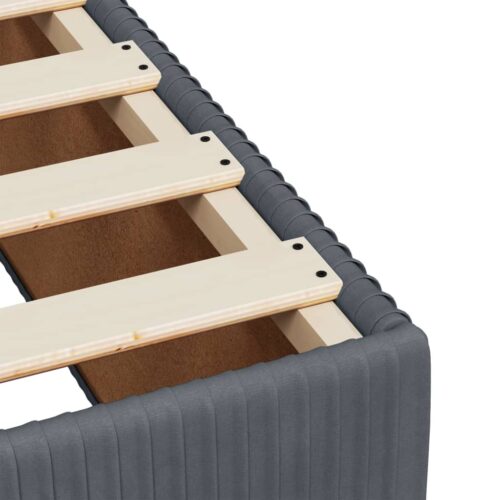 Bed Frame Dark Grey Queen Velvet - Image 7