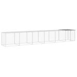Chicken Cage with Roof Light Grey 603x98x90cm Galvanised Steel