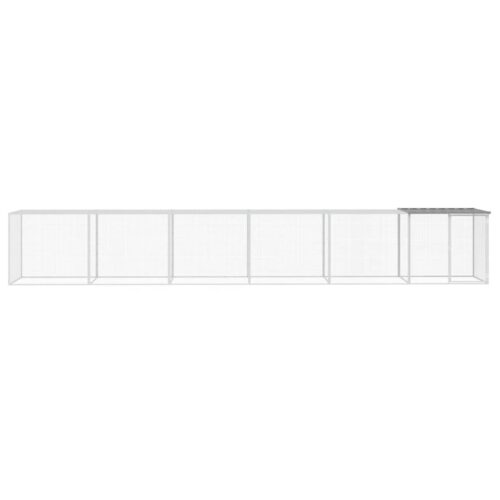 Chicken Cage with Roof Light Grey 603x98x90cm Galvanised Steel - Image 3