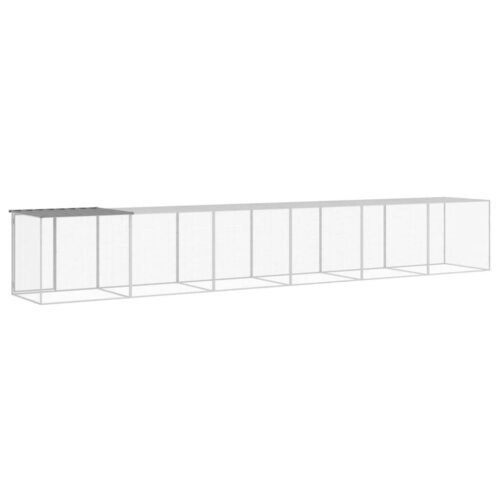 Chicken Cage with Roof Light Grey 603x98x90cm Galvanised Steel - Image 5