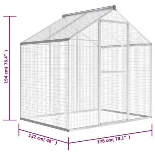 Outdoor Aviary Aluminium 178x122x194cm - Image 5