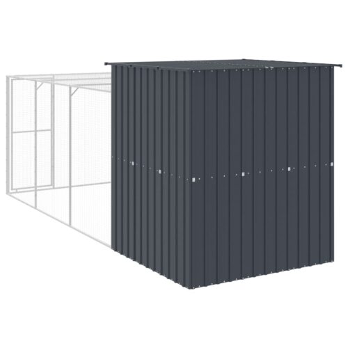 Chicken Cage with Run Anthracite 165x455x181cm Galvanised Steel - Image 5