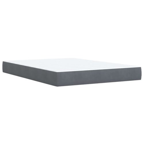 Box Spring Bed with Mattress Dark Grey Double Velvet - Image 8