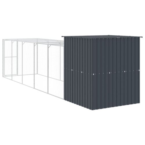 Chicken Cage with Run Anthracite 165x659x181cm Galvanised Steel - Image 5