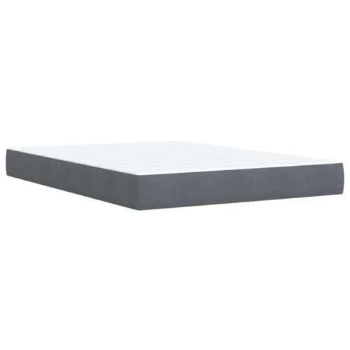 Box Spring Bed with Mattress Dark Grey Double Velvet - Image 6