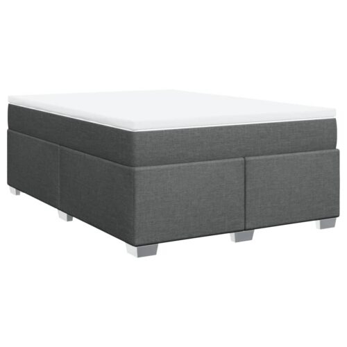 Box Spring Bed with Mattress Light Grey Double Fabric - Image 3