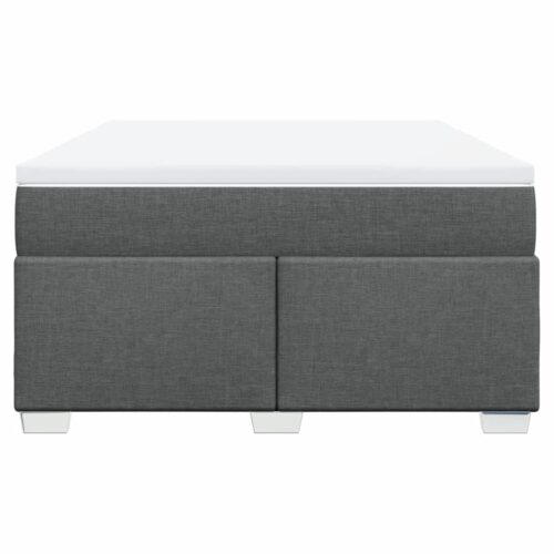 Box Spring Bed with Mattress Light Grey Double Fabric - Image 4