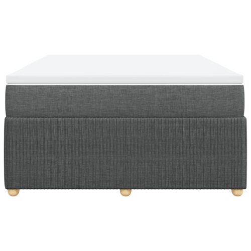 Box Spring Bed with Mattress Black Double Fabric - Image 4