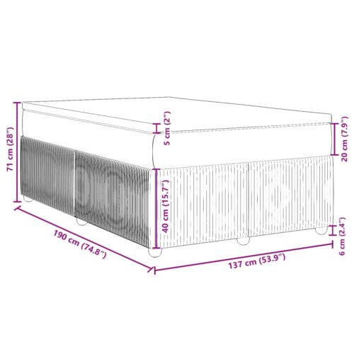 Box Spring Bed with Mattress Black Double Fabric - Image 12