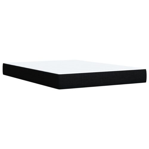 Box Spring Bed with Mattress Black Queen Fabric - Image 8