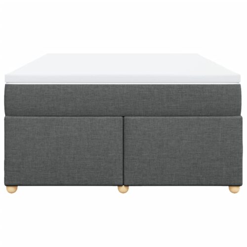 Box Spring Bed with Mattress Light Grey Queen Fabric - Image 4