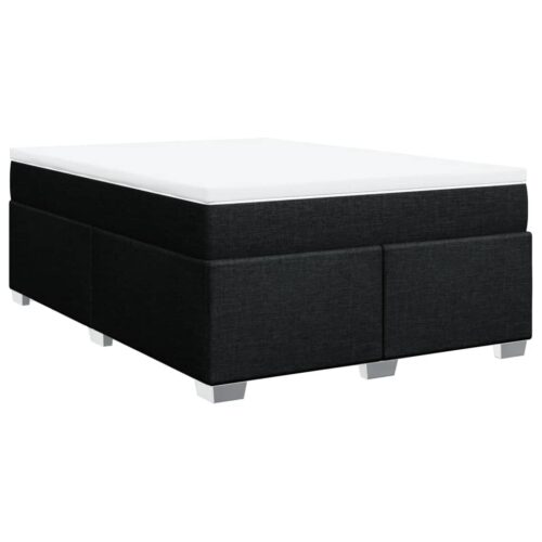 Box Spring Bed with Mattress Dark Grey Queen Fabric - Image 3