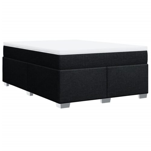 Box Spring Bed with Mattress Dark Grey Queen Fabric - Image 9