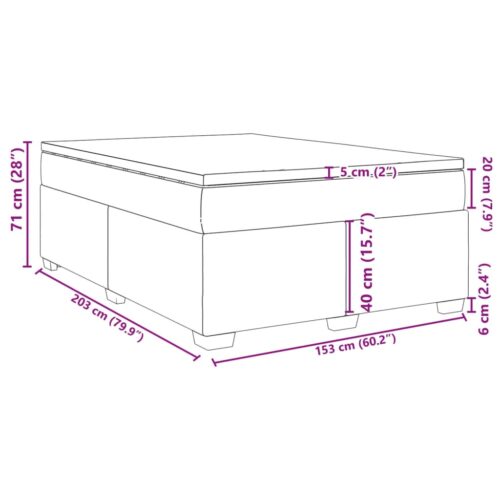 Box Spring Bed with Mattress Dark Grey Queen Fabric - Image 12