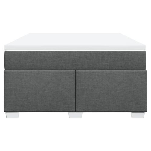Box Spring Bed with Mattress Light Grey Queen Fabric - Image 4