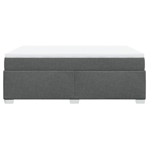 Box Spring Bed with Mattress Light Grey Queen Fabric - Image 8